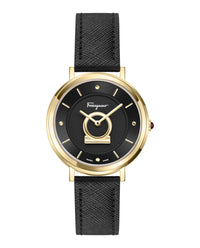 Ferragamo Womens Gold 36mm Strap Fashion Watch