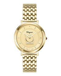 Ferragamo Womens Gold 36mm Bracelet Fashion Watch