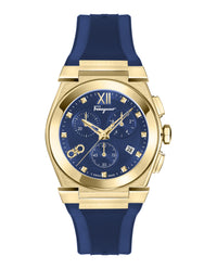 Ferragamo Mens Gold 40mm Strap Fashion Watch