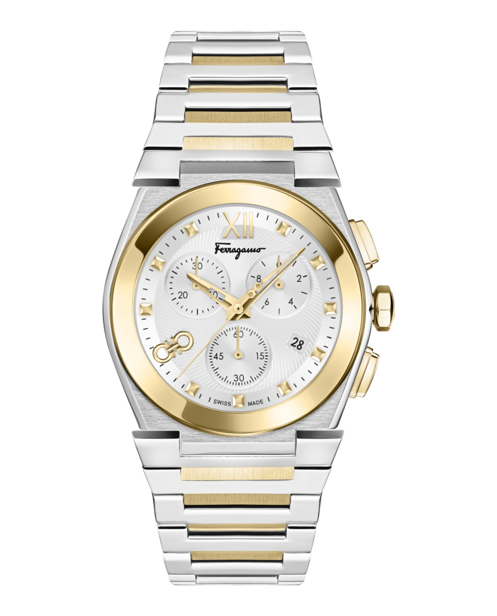 Ferragamo Ferragamo Mens  Two Tone 40mm Bracelet Fashion Watch