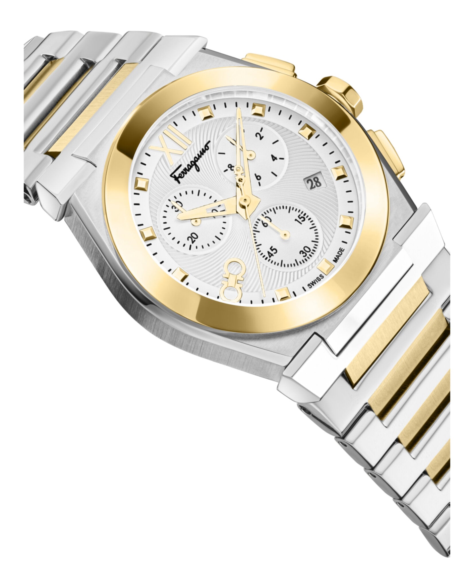 Ferragamo Ferragamo Mens  Two Tone 40mm Bracelet Fashion Watch