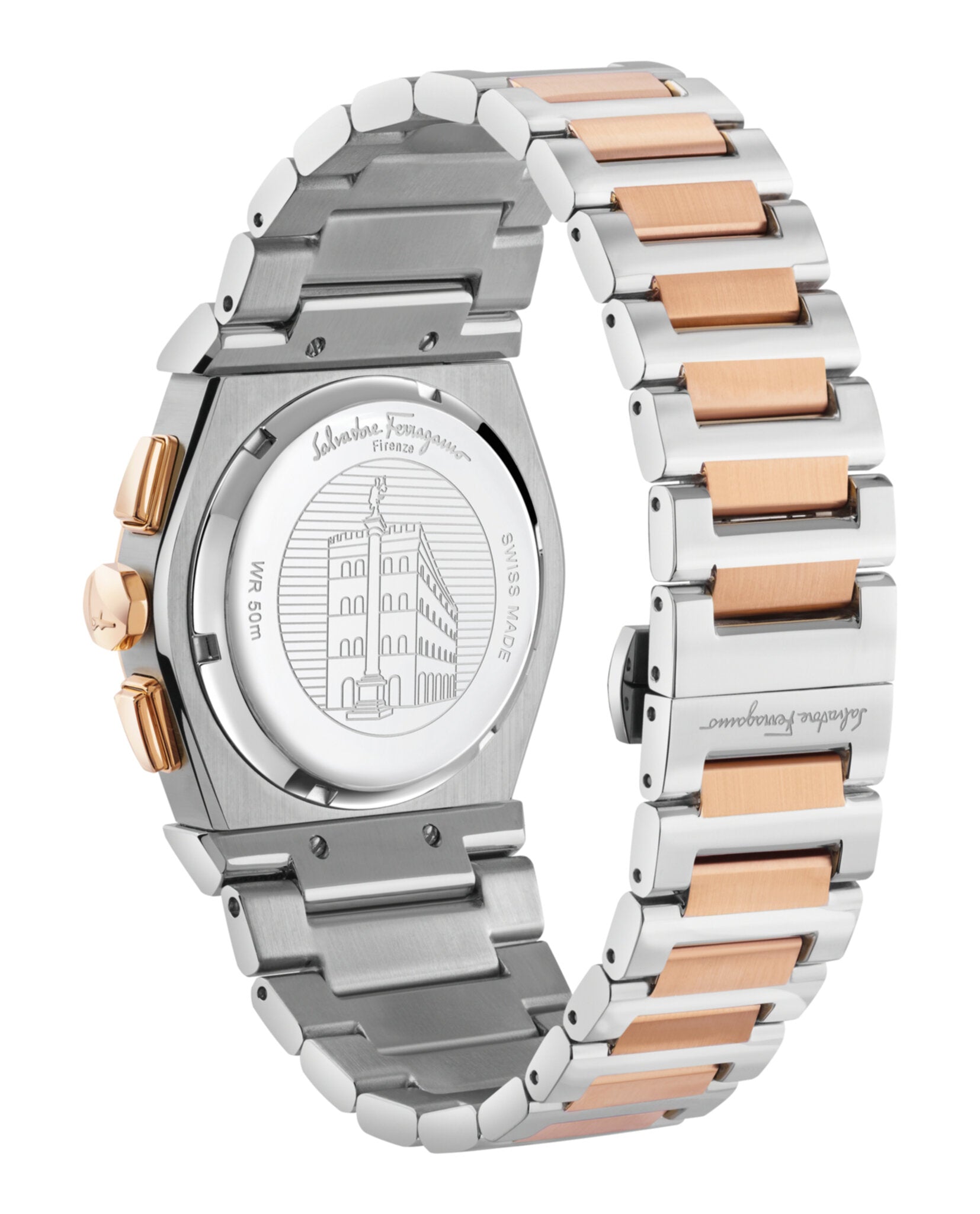 Ferragamo Ferragamo Mens  Two Tone 40mm Bracelet Fashion Watch