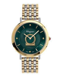 Ferragamo Ferragamo Womens  Two Tone 36mm Bracelet Fashion Watch