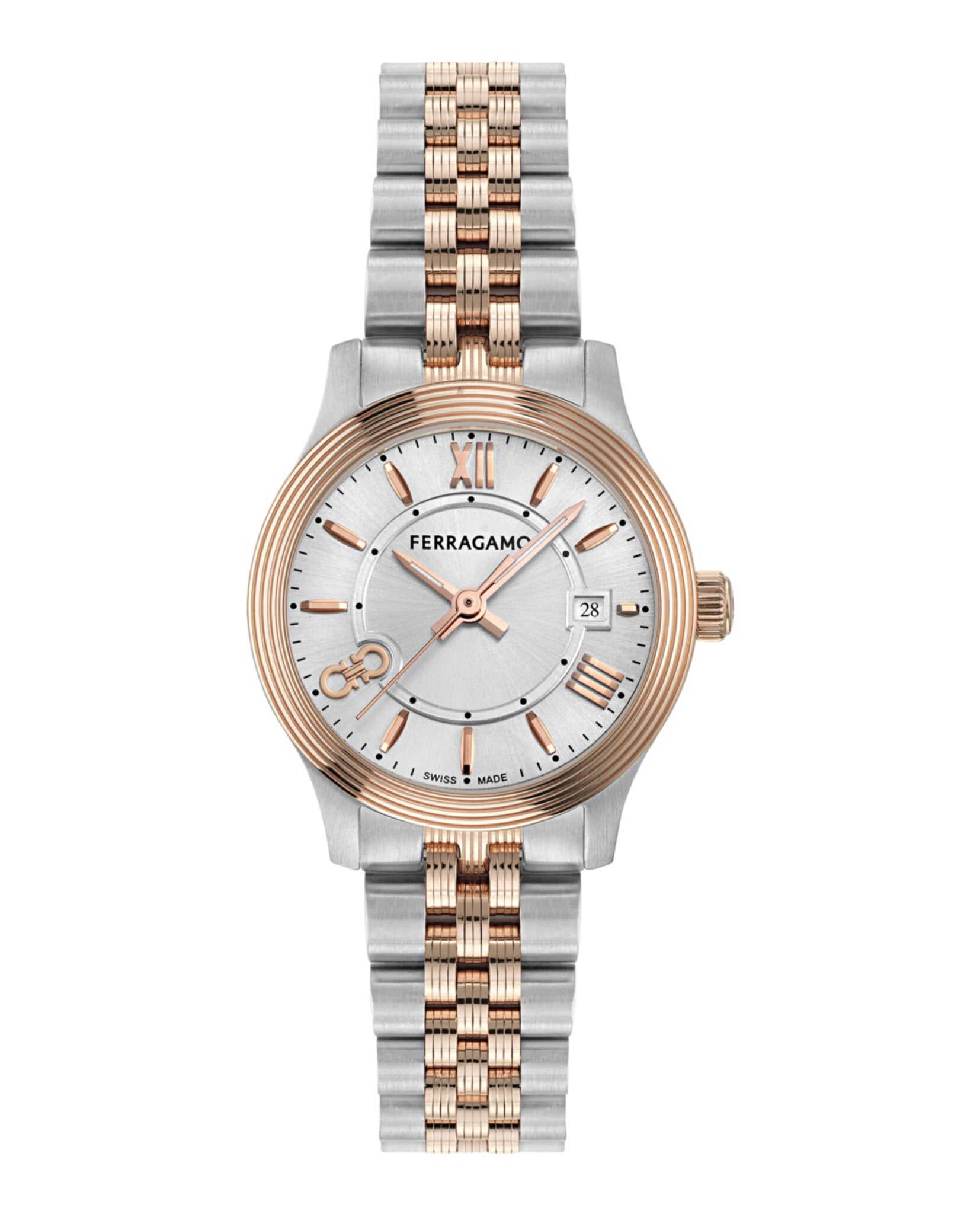 Ferragamo Ferragamo Womens  Two Tone 28mm Bracelet Fashion Watch