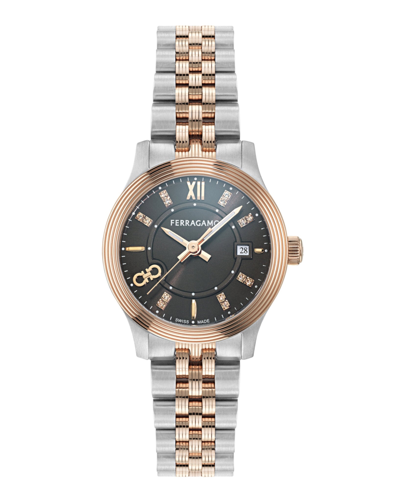 Ferragamo Ferragamo Womens  Two Tone 28mm Bracelet Fashion Watch