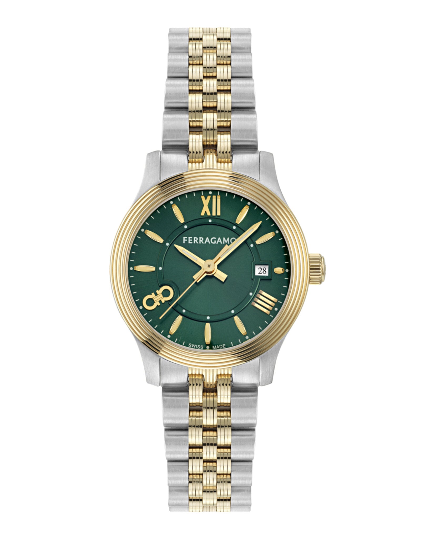 Ferragamo Ferragamo Womens  Two Tone 28mm Bracelet Fashion Watch