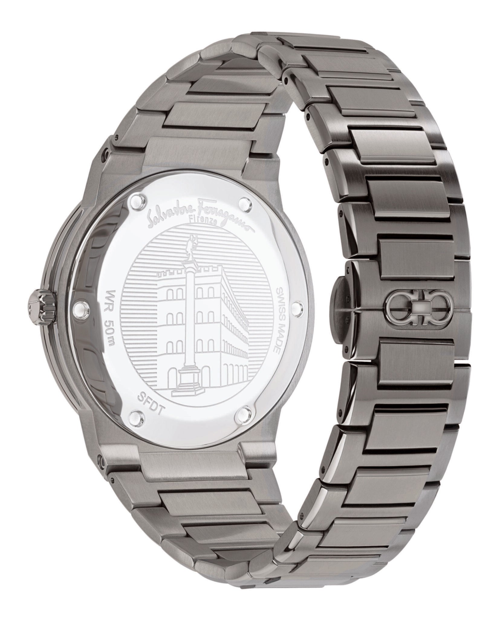 Ferragamo Mens F-80 44mm Strap Fashion Watch