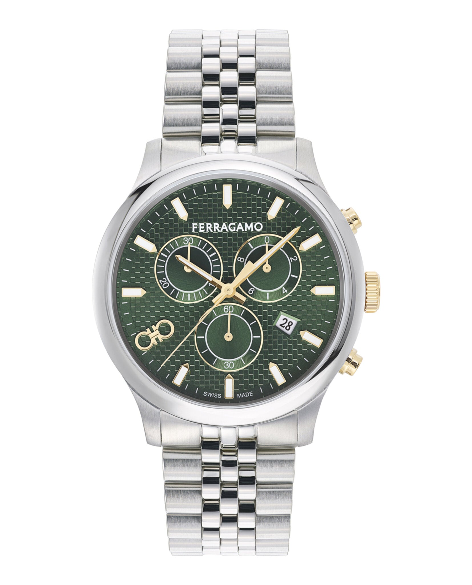 Ferragamo Mens Stainless Steel 42mm Bracelet Fashion Watch