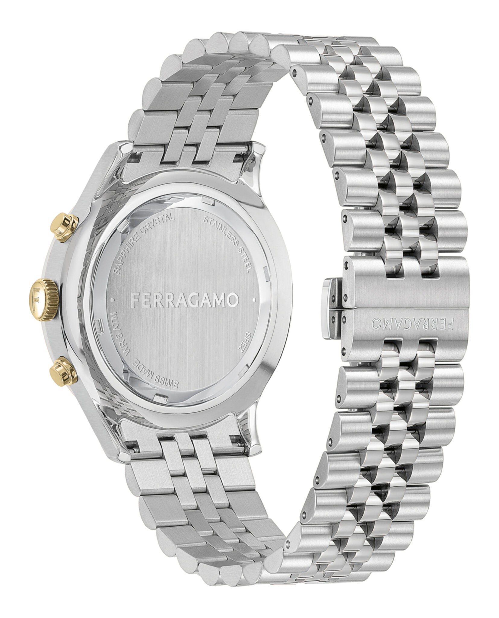 Ferragamo Mens Stainless Steel 42mm Bracelet Fashion Watch