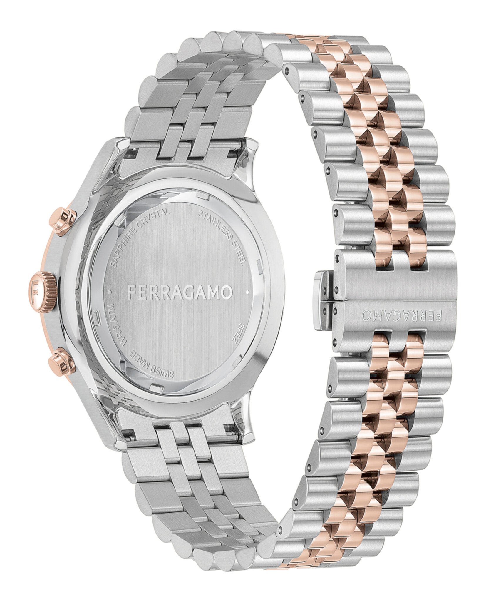 Ferragamo Ferragamo Mens  Two Tone 42mm Bracelet Fashion Watch