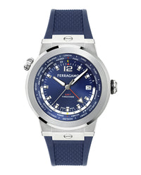 Ferragamo Mens Stainless Steel 43mm Strap Fashion Watch