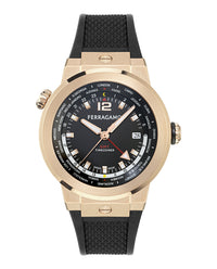 Ferragamo Mens Rose Gold 43mm Strap Fashion Watch
