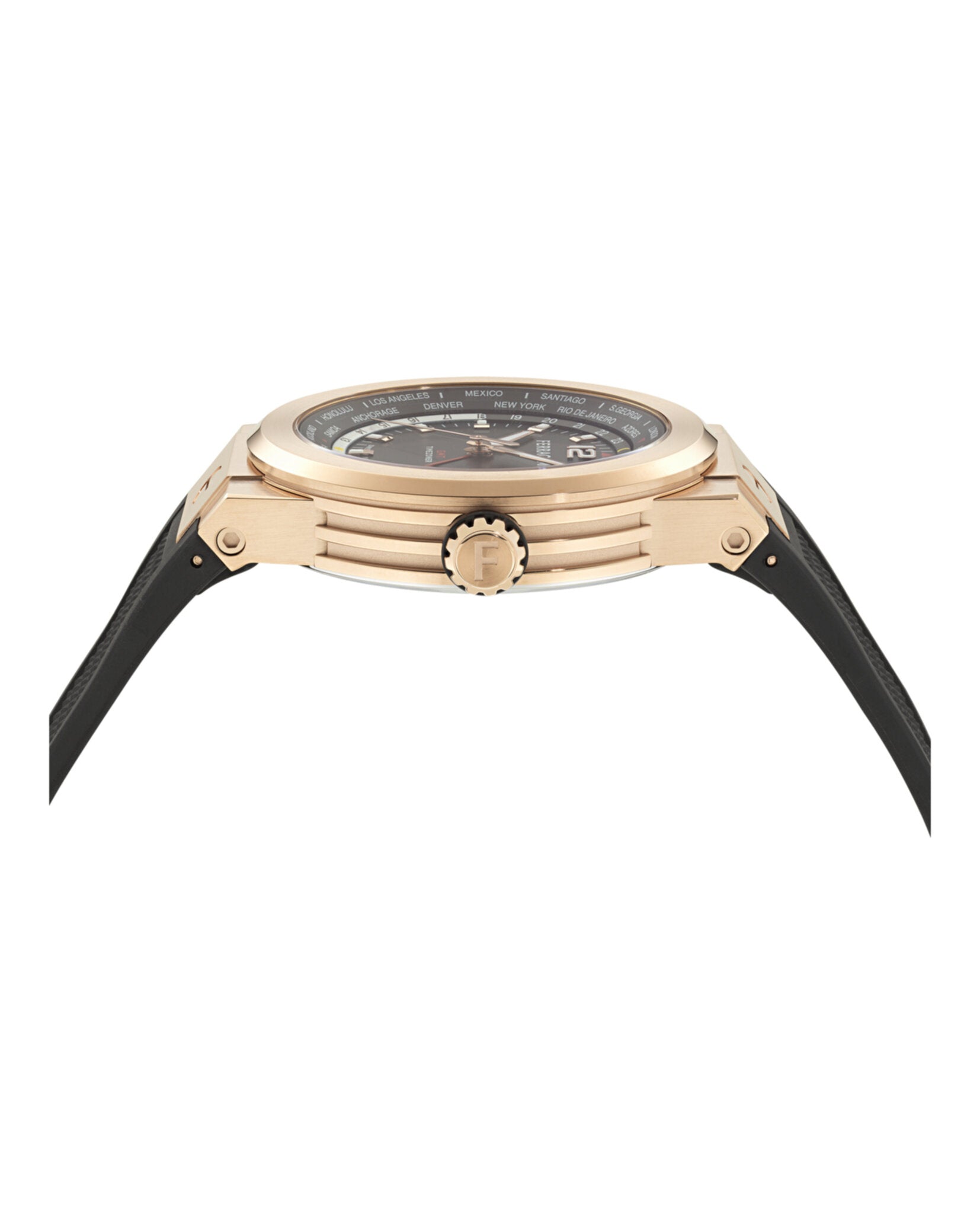 Ferragamo Mens Rose Gold 43mm Strap Fashion Watch