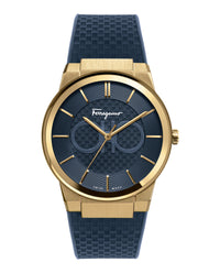 Ferragamo Mens Ferragamo Sapphire 41mm Strap Fashion Watch