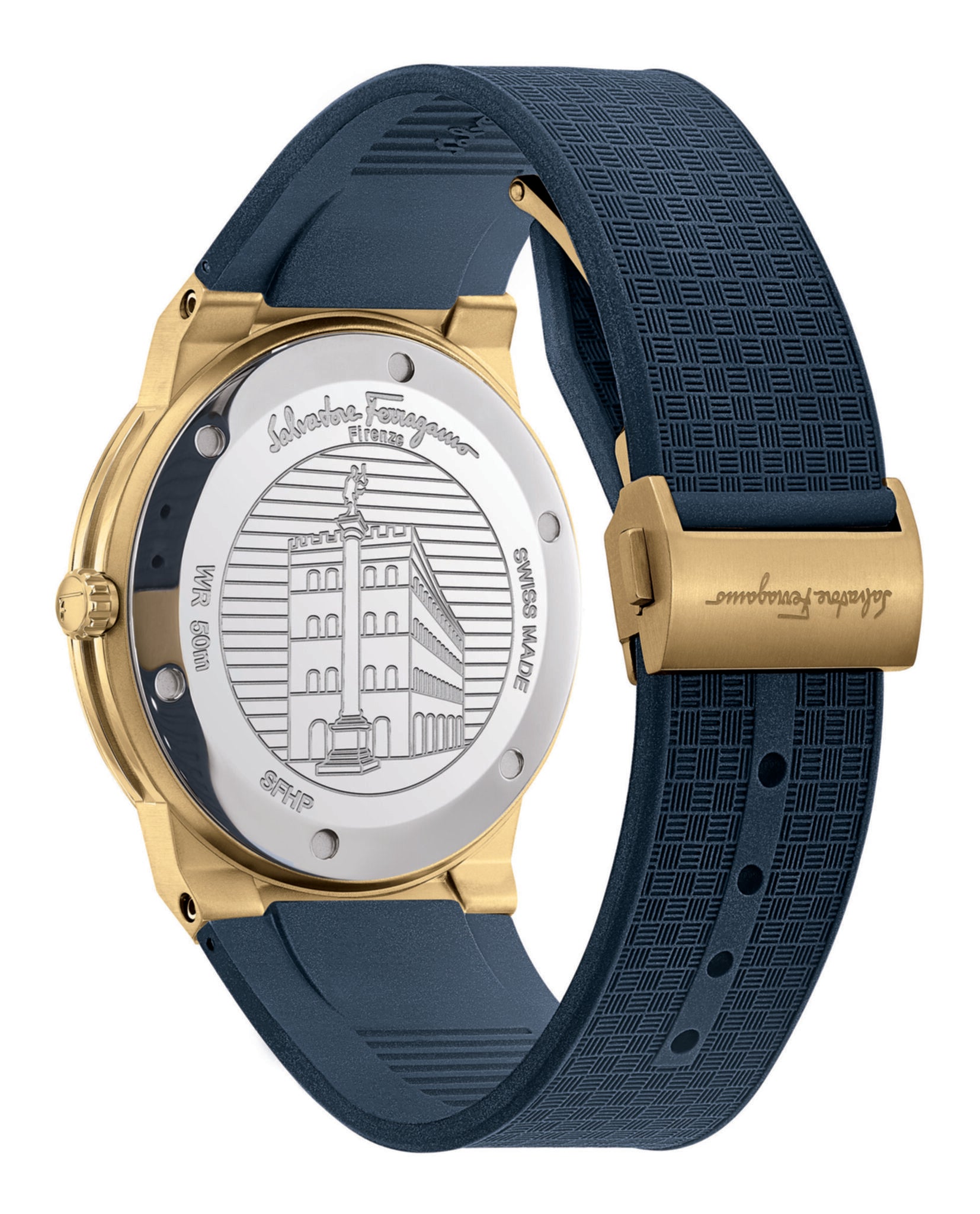 Ferragamo Mens Ferragamo Sapphire 41mm Strap Fashion Watch
