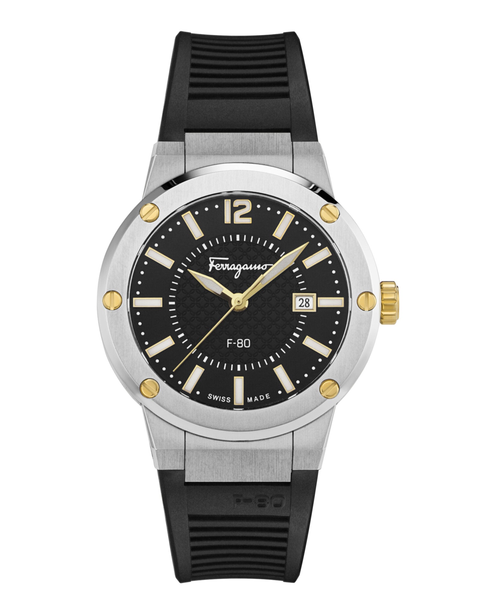 Ferragamo Mens Stainless Steel 44mm Strap Fashion Watch