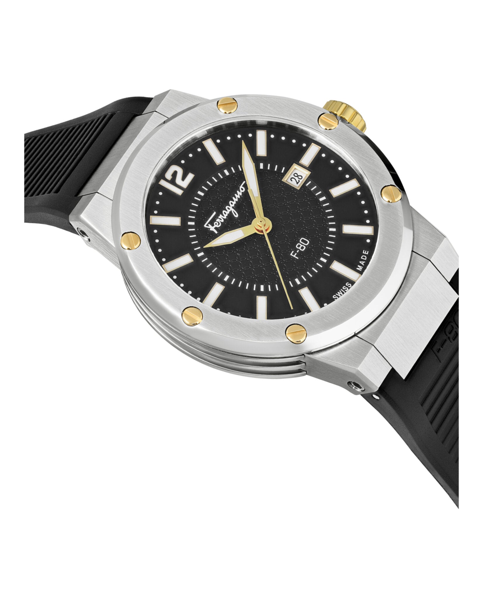 Ferragamo Mens Stainless Steel 44mm Strap Fashion Watch