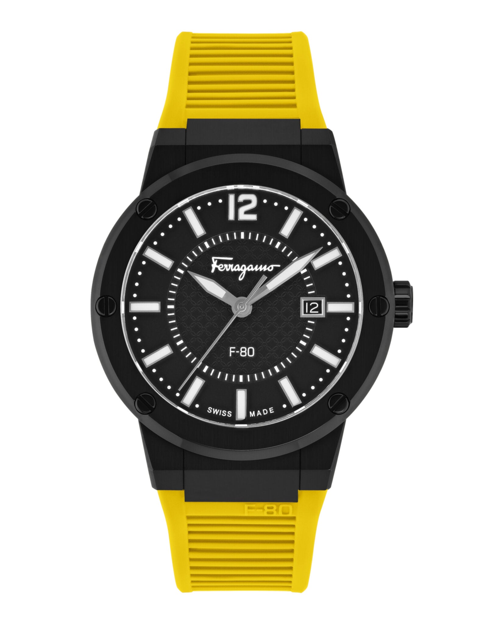 Ferragamo Mens F-80 44mm Strap Fashion Watch