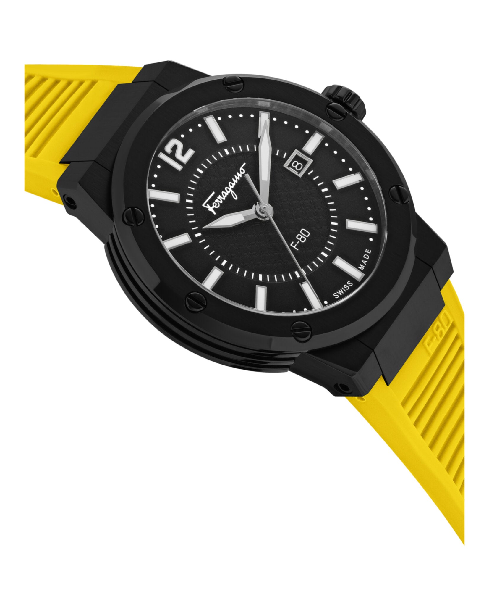 Ferragamo Mens F-80 44mm Strap Fashion Watch
