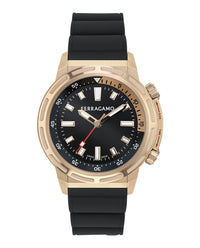 Ferragamo Mens Rose Gold 46mm Strap Fashion Watch