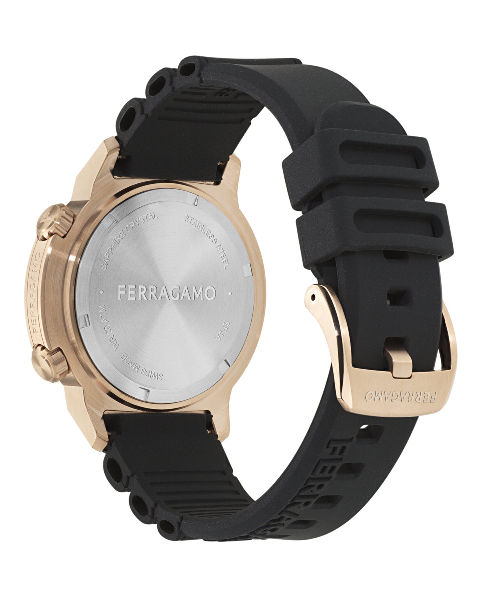 Ferragamo Mens Rose Gold 46mm Strap Fashion Watch