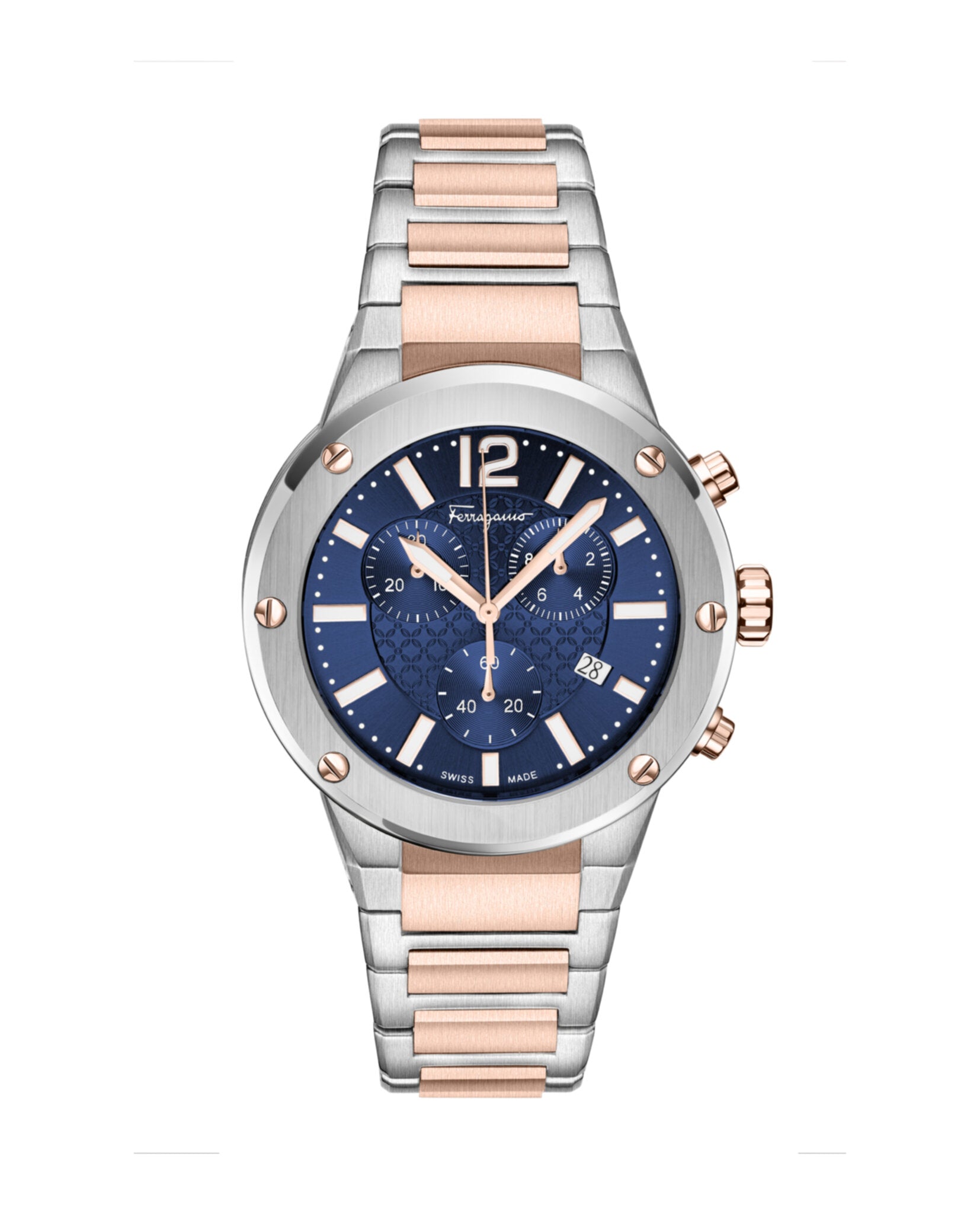 Ferragamo Mens F-80 44mm Strap Fashion Watch