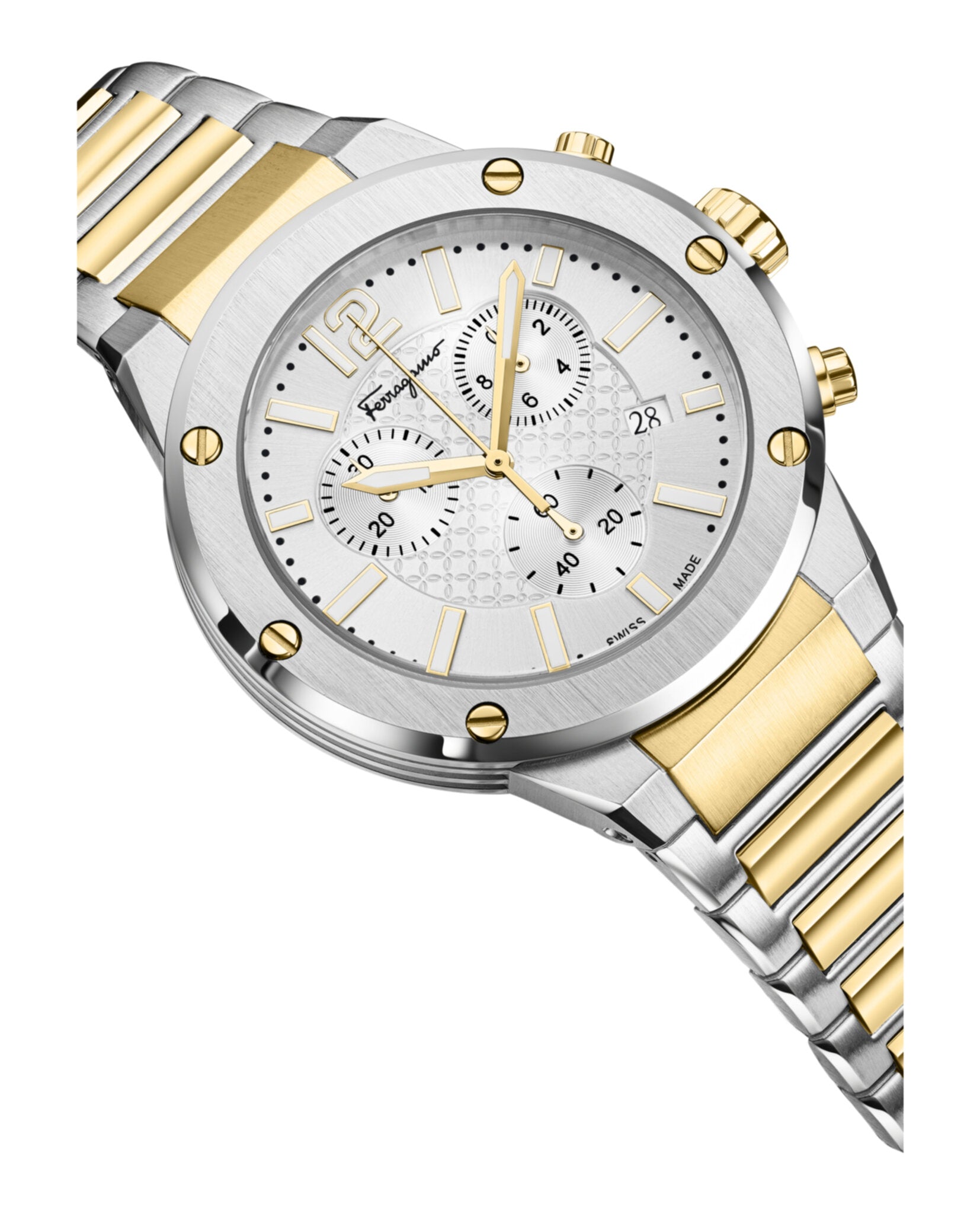 Ferragamo Mens F-80 44mm Strap Fashion Watch