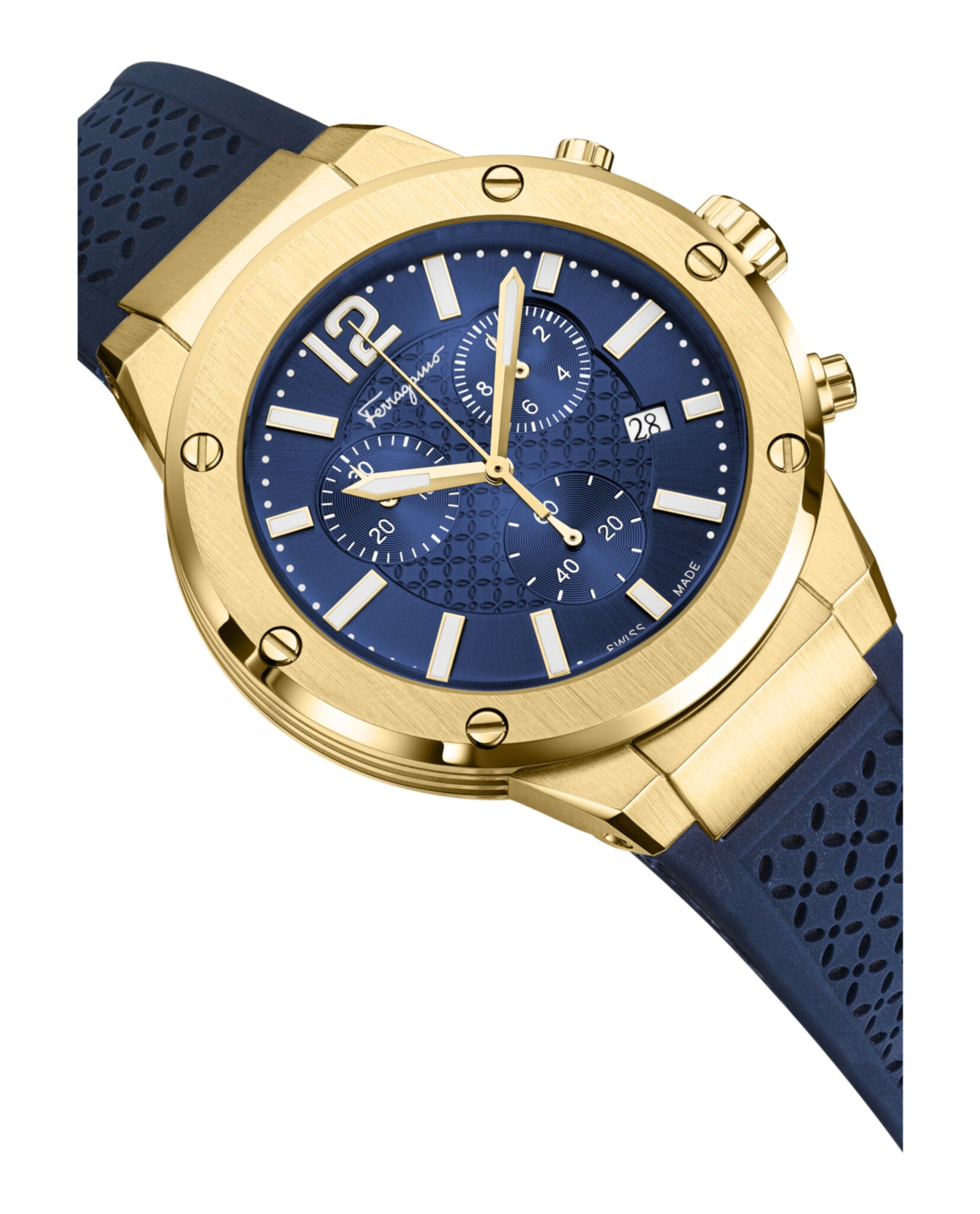 Ferragamo Ferragamo Mens  Gold 42mm Strap Fashion Watch