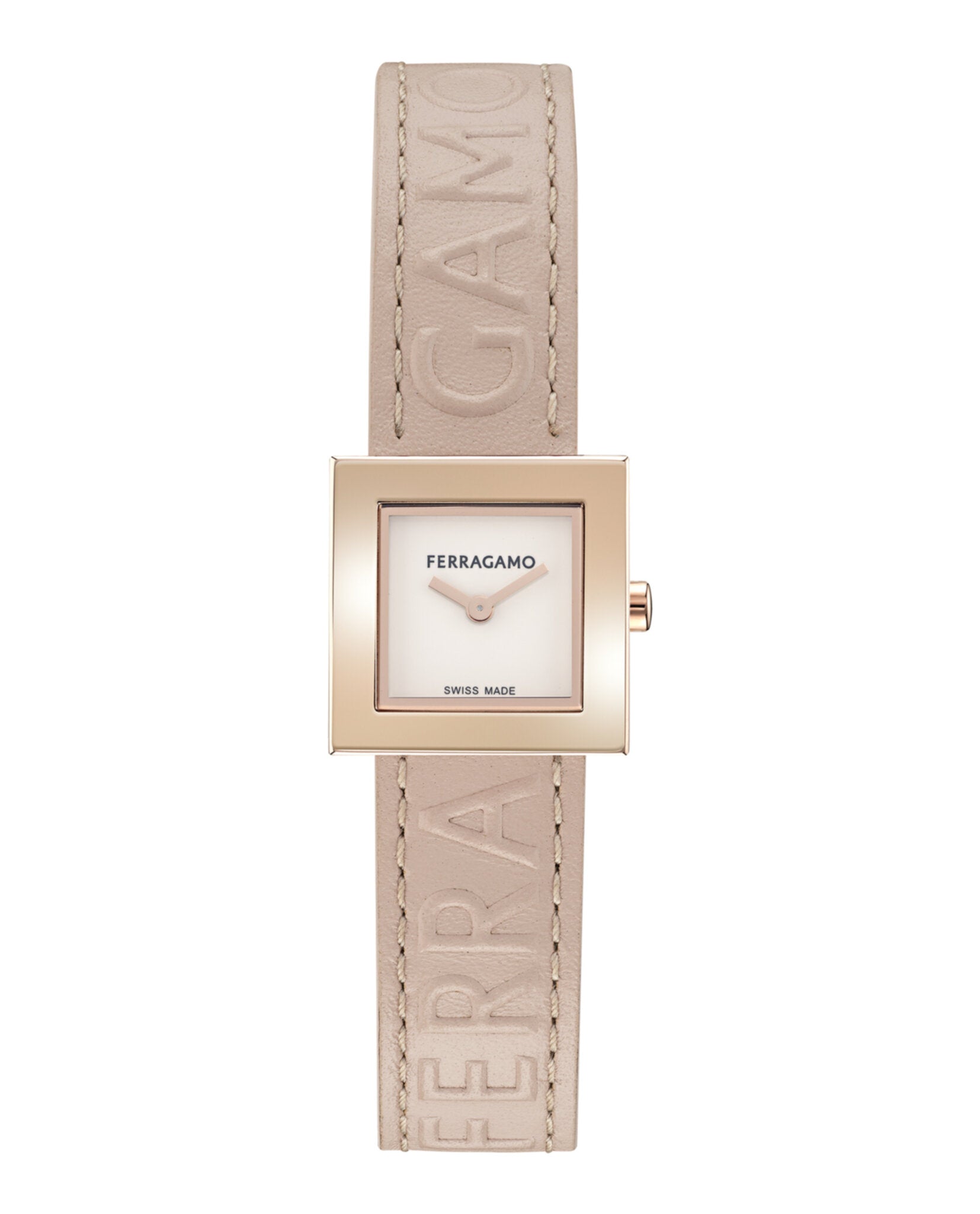 Ferragamo Womens Rose Gold 20mm Strap Fashion Watch