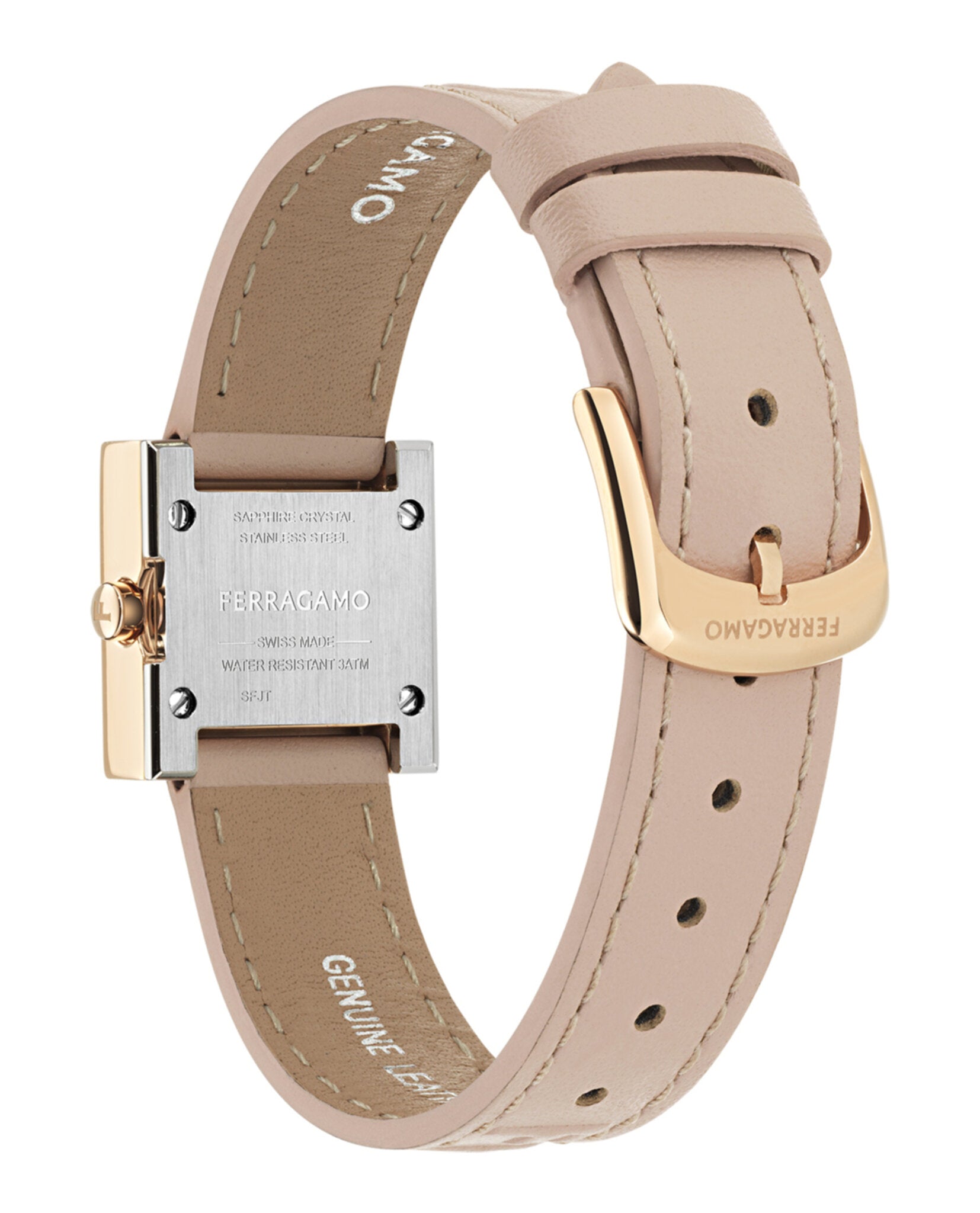 Ferragamo Womens Rose Gold 20mm Strap Fashion Watch