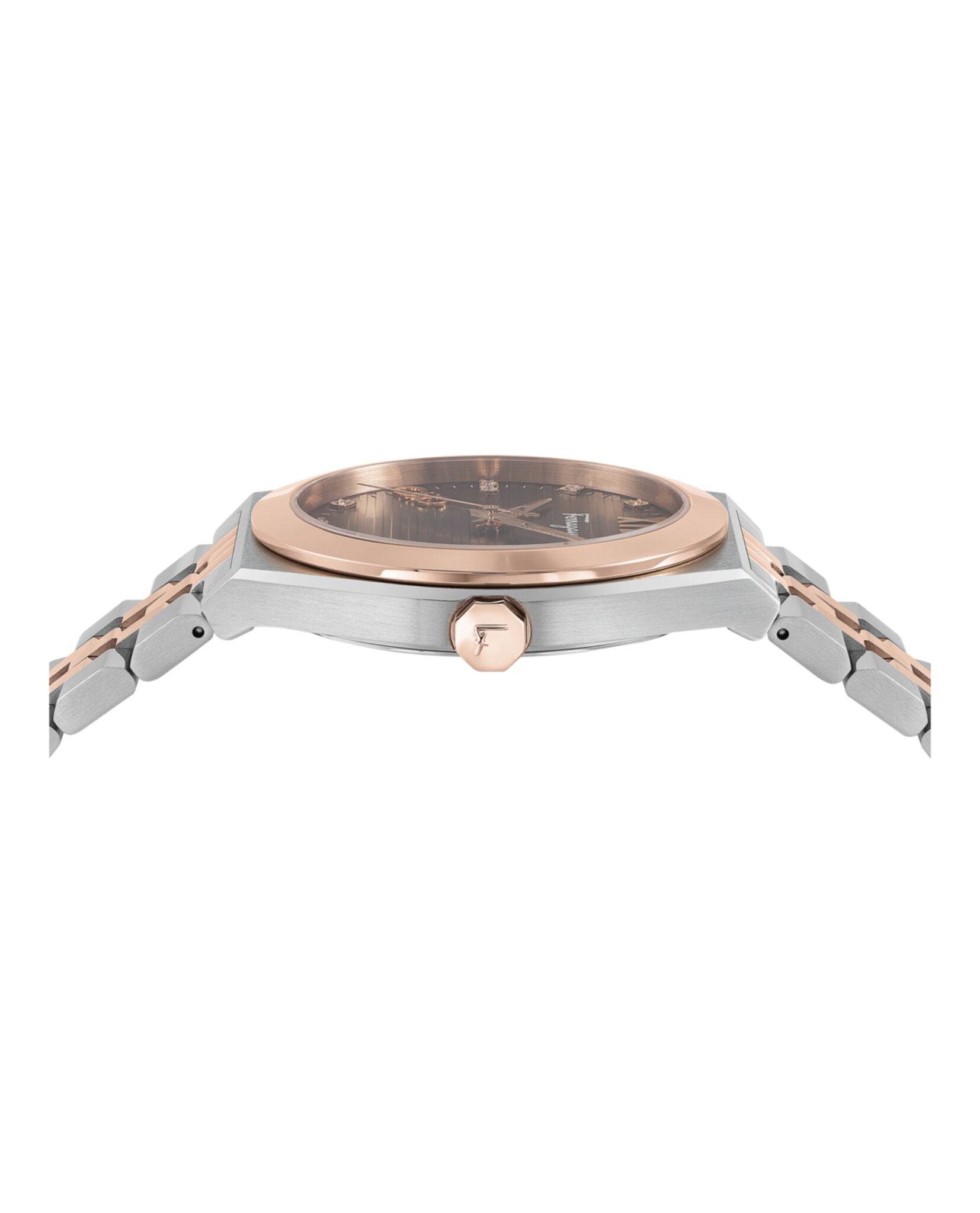 Ferragamo Mens Vega Two Tone 40mm Bracelet Fashion Watch