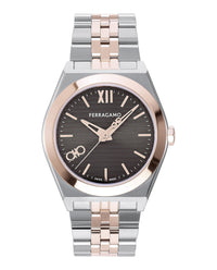 Ferragamo Mens Two Tone 40mm Bracelet Fashion Watch