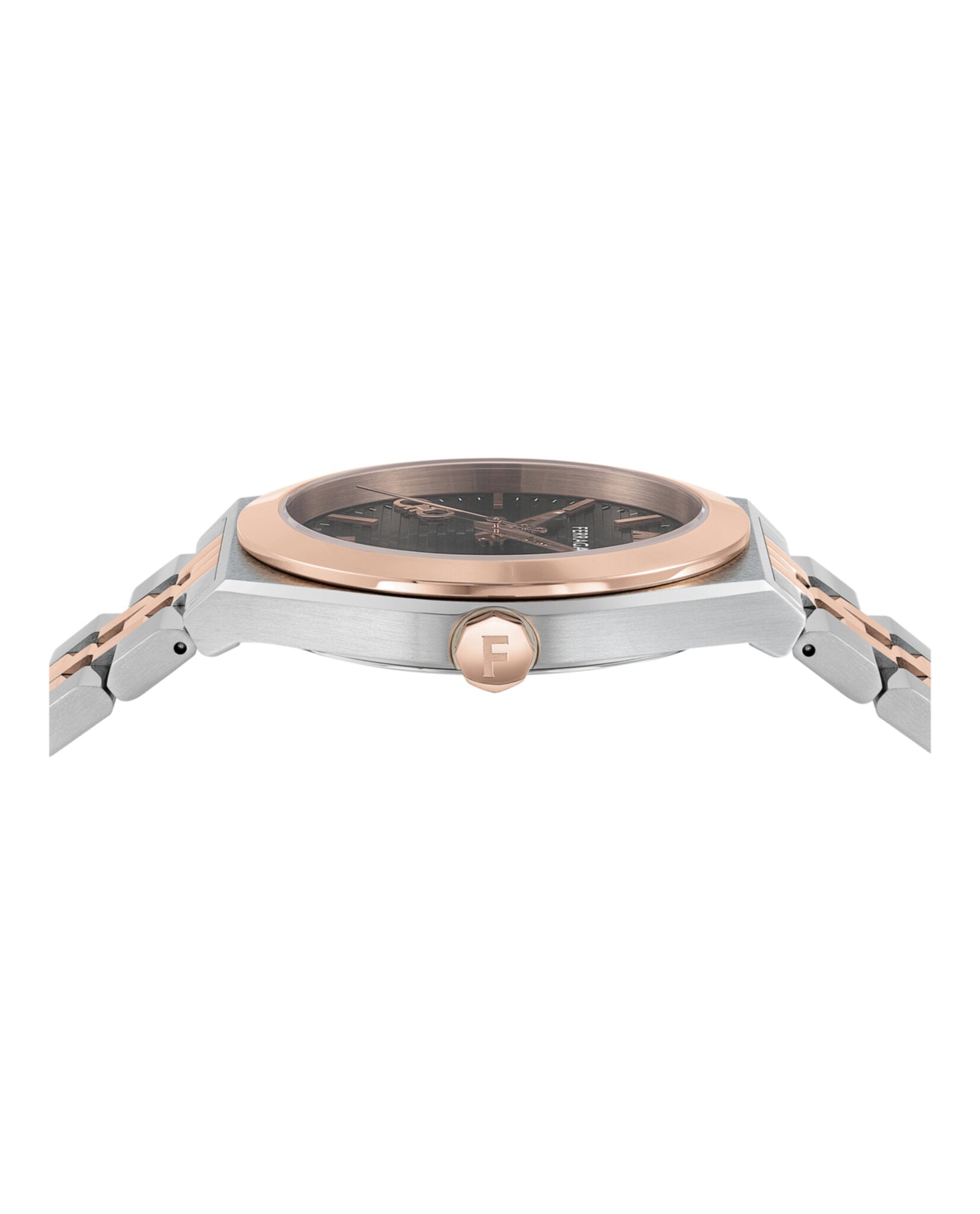 Ferragamo Mens Two Tone 40mm Bracelet Fashion Watch