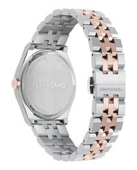 Ferragamo Mens Two Tone 40mm Bracelet Fashion Watch