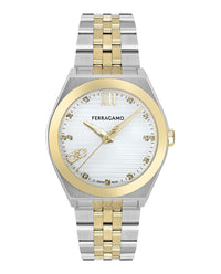Ferragamo Mens Two Tone 40mm Bracelet Fashion Watch