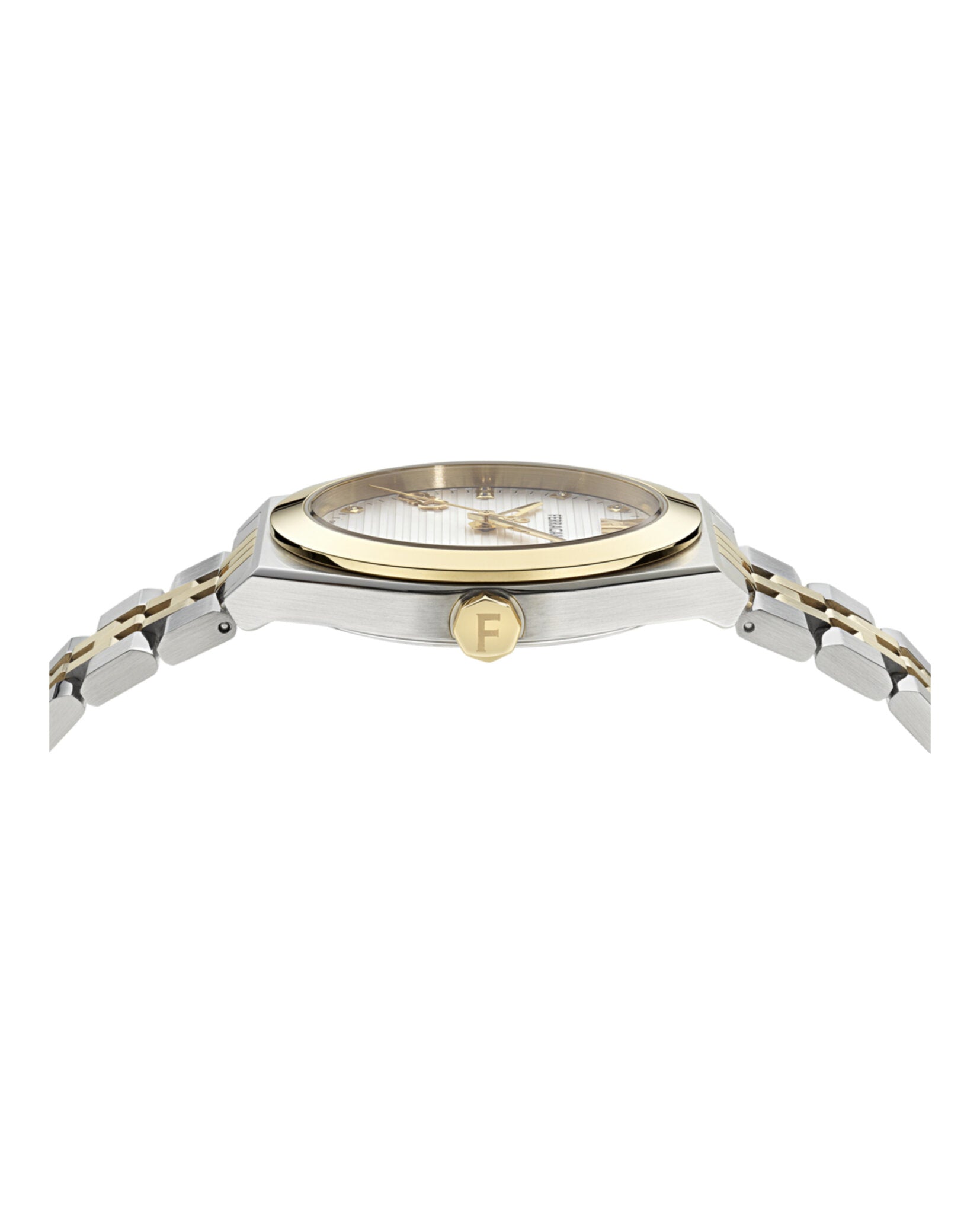 Ferragamo Mens Two Tone 40mm Bracelet Fashion Watch
