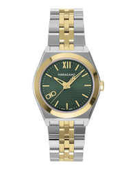 Ferragamo Ferragamo Womens  Two Tone 28mm Bracelet Fashion Watch