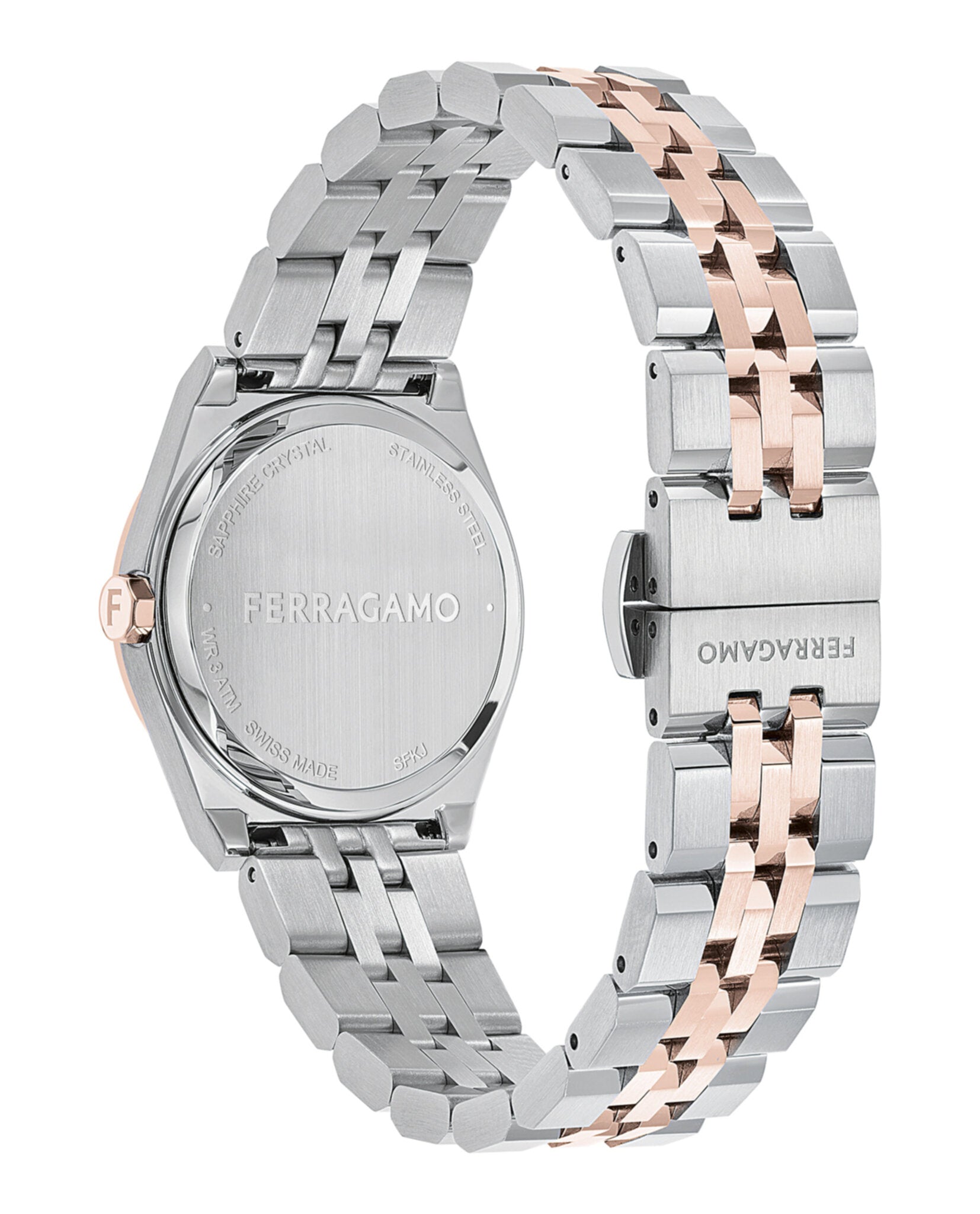 Ferragamo Womens Two Tone 28mm Bracelet Fashion Watch