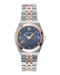 Ferragamo Womens Two Tone 28mm Bracelet Fashion Watch