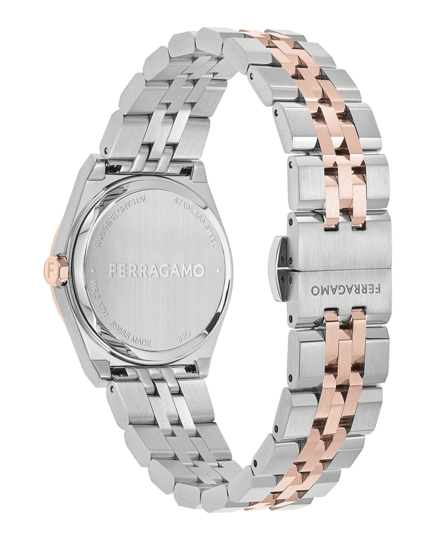 Ferragamo Womens Two Tone 28mm Bracelet Fashion Watch