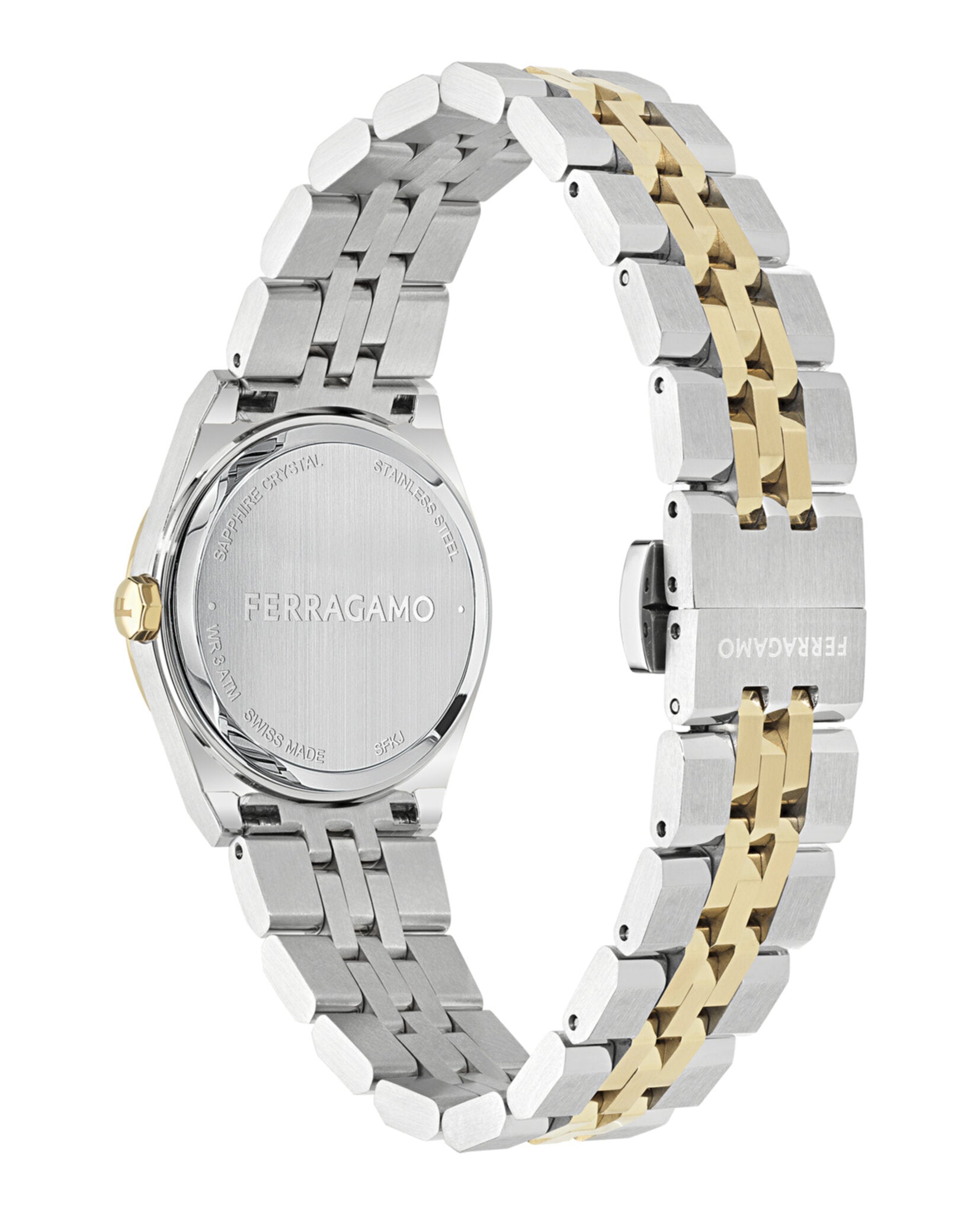 Ferragamo Womens Two Tone 28mm Bracelet Fashion Watch