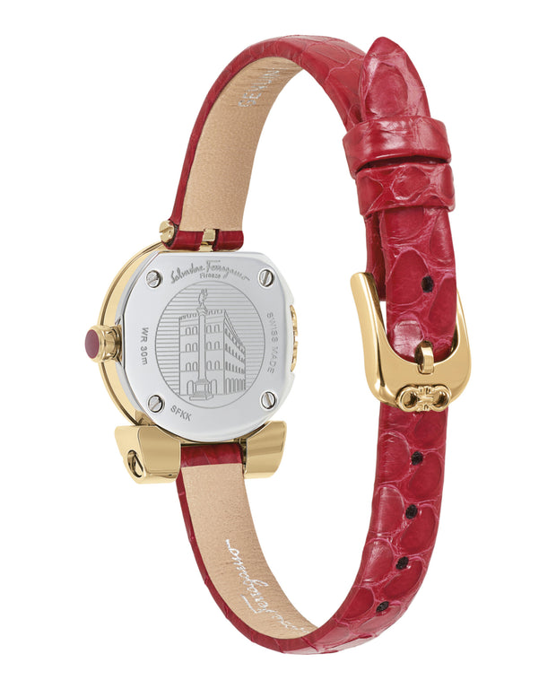 Ferragamo Womens Gancino IP Yellow Gold 23mm Strap Fashion Watch