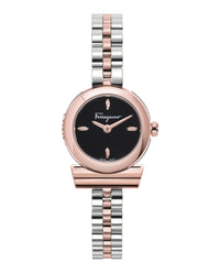Ferragamo Womens Gancino Two Tone 23mm Bracelet Fashion Watch Two Tone