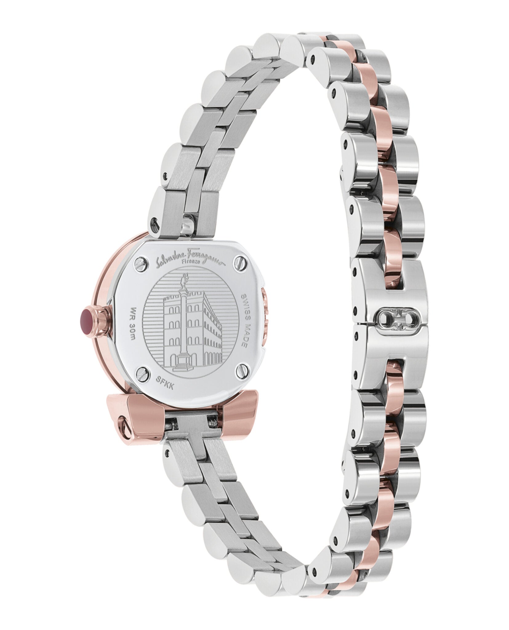 Ferragamo Womens Gancino Two Tone 23mm Bracelet Fashion Watch