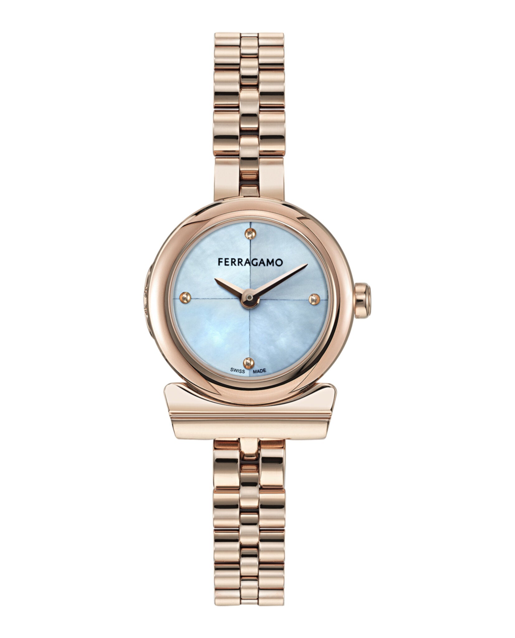 Ferragamo Womens Rose Gold 22.5mm Bracelet Fashion Watch