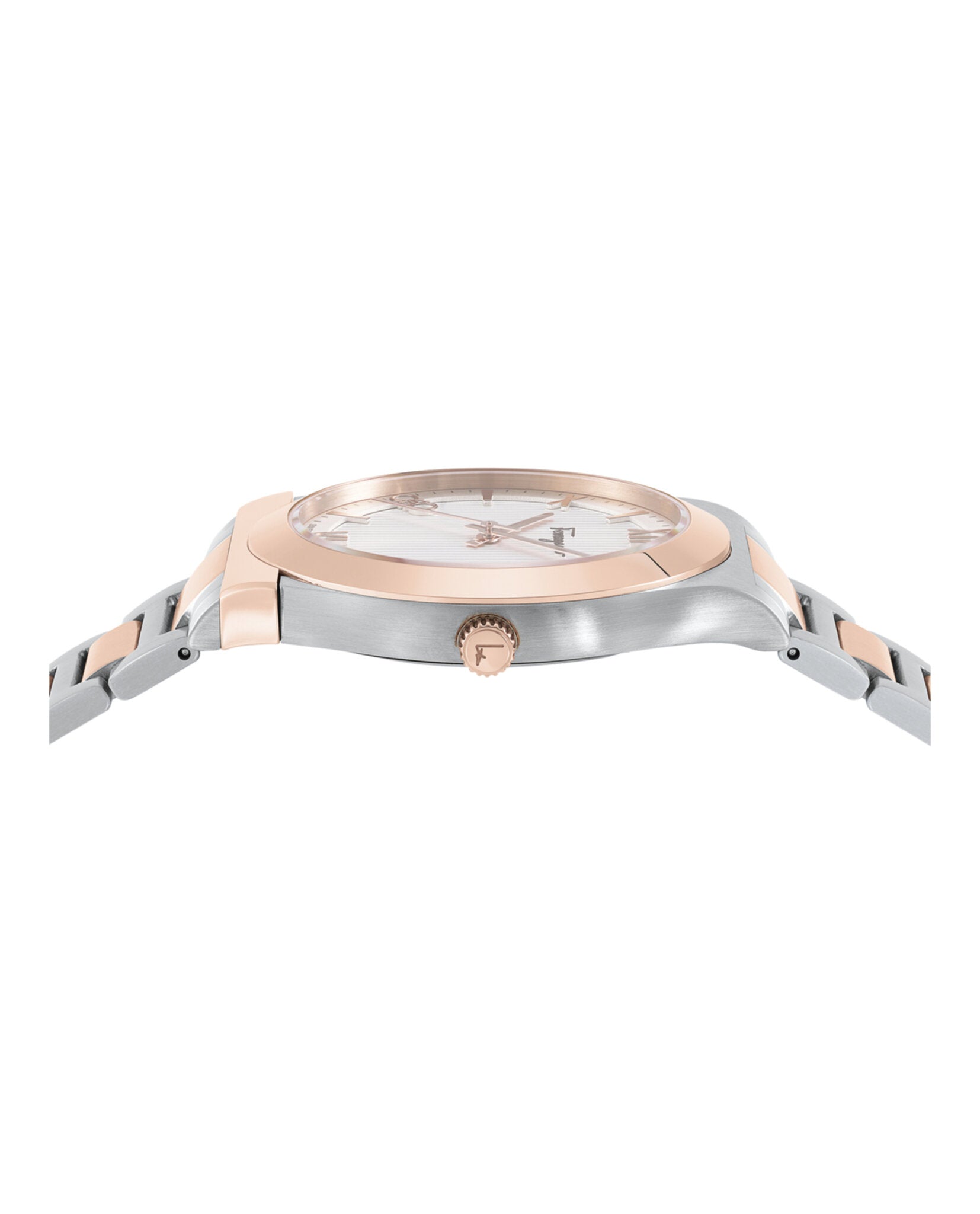 Ferragamo Mens Gancini Two Tone 41mm Bracelet Fashion Watch