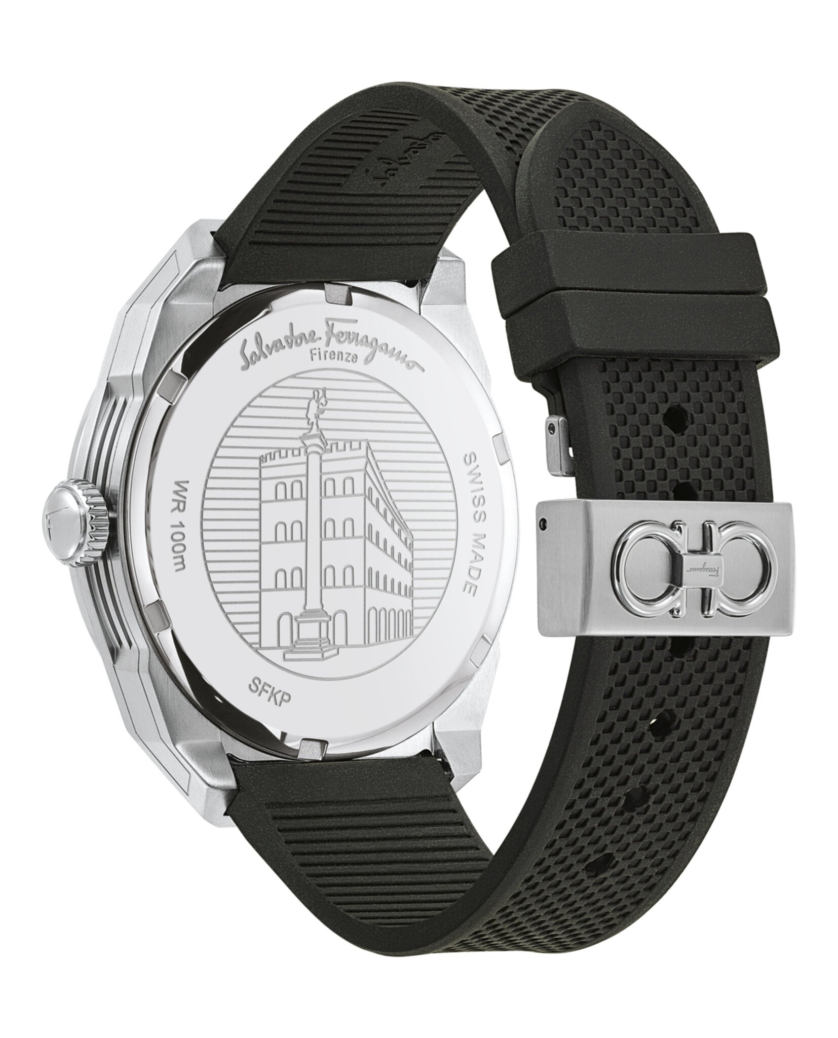 Ferragamo Mens Ferragamo SLX Stainless Steel 43mm Strap Fashion Watch