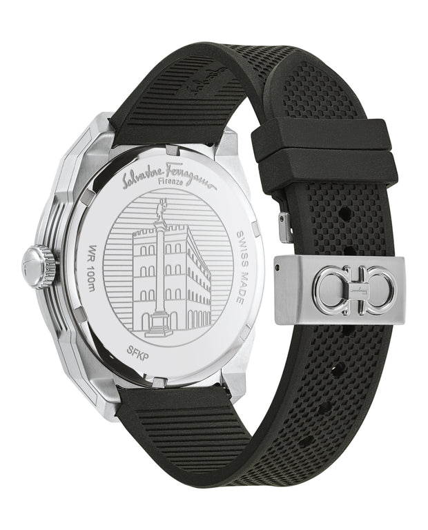 Ferragamo Mens Ferragamo SLX Stainless Steel 43mm Strap Fashion Watch
