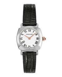 Ferragamo Womens Ferragamo Soft Square Stainless Steel 23mm Strap Fashion Watch Stainless Steel