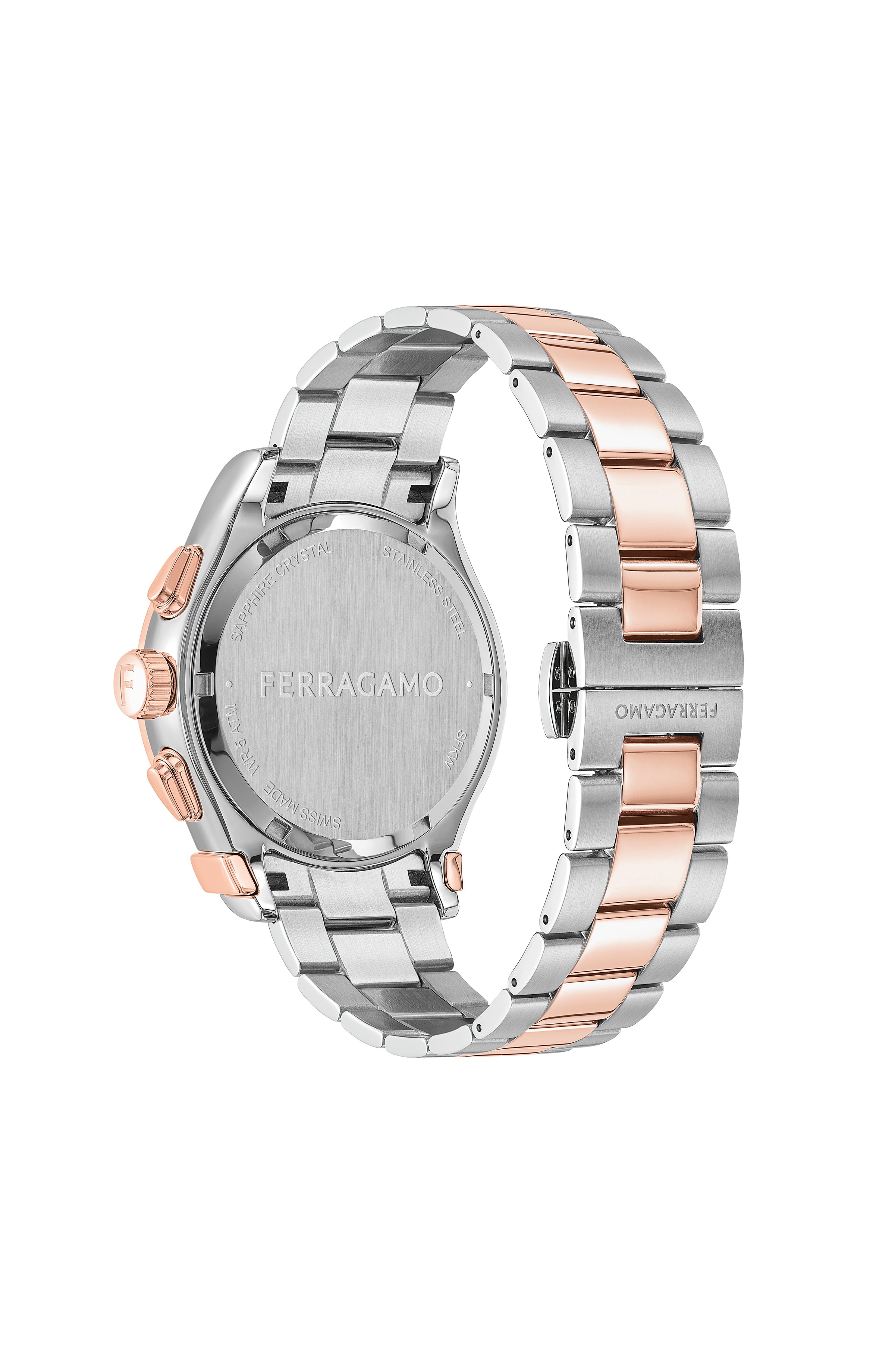 Ferragamo Womens Ferragamo 1927 Two Tone 38mm Bracelet Fashion Watch
